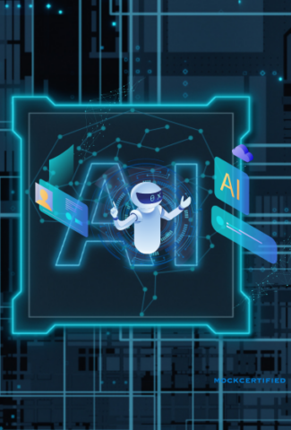 AI monitoring screens in blue and black background