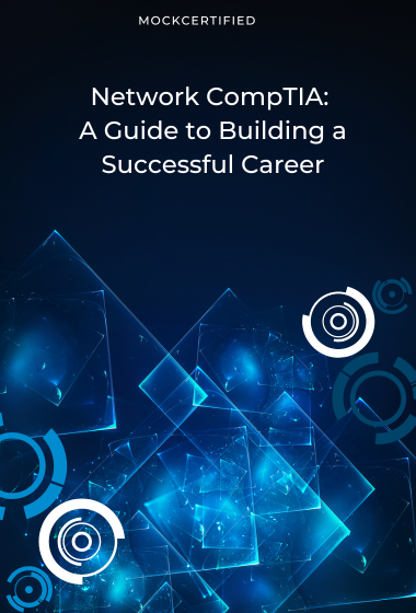 Network CompTIA: A Guide to Building a Successful Career in dark blue tech background