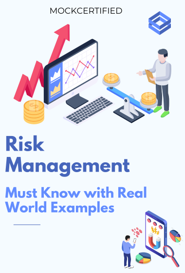 Risk Management with white background showcasing risk management on a screen