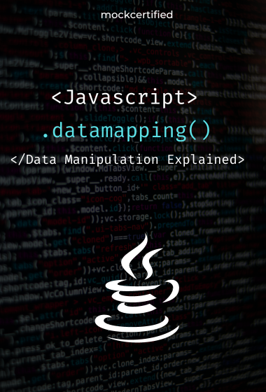 JavaScript Mapping: Data Manipulation explained in a black programming background