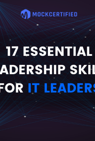 17 Essential Leadership Skills for IT Leaders written on a blackish tech background