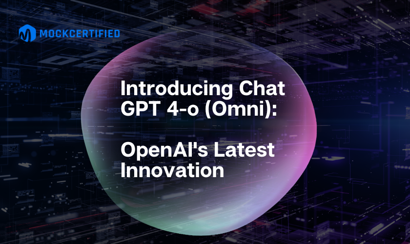 Introducing Chat GPT 4-o (Omni): OpenAI's Latest Innovation written on purple and blue-ish background