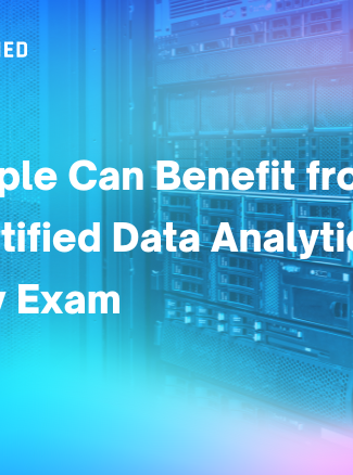 How People Can Benefit from AWS Certified Data Analytics - Specialty Exam written on a neon blue background